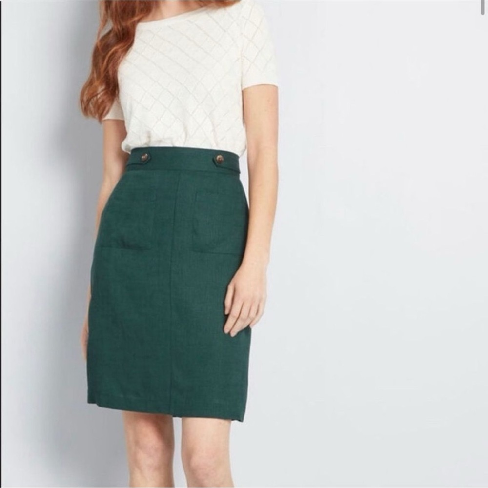 Modcloth Forest Green Pencil Skirt